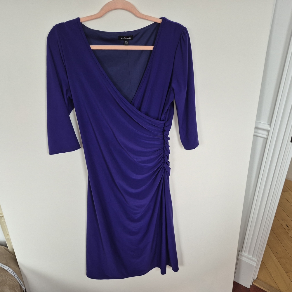 *Add-on* Le Chateau Purple Sheath Dress V-Neck 3/4 Sleeve *$10*